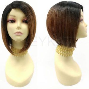 Brown lace part heat resistant bob wig